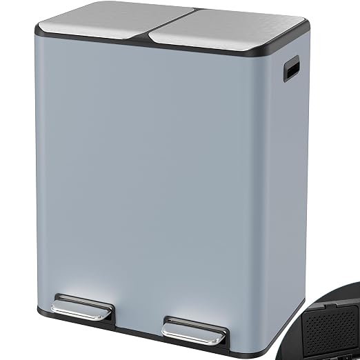 Arlopu 16Gal Dual Trash Can w/2 Built-in Box by Arlopu