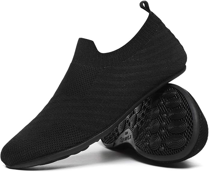 QZKDM Lightweight Slip on Grip Indoor House Slippers Barefoot Non Slip Home by QZKDM