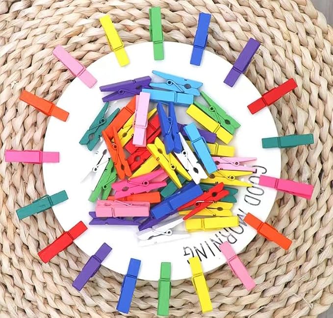 Durreus Colorful Small Clothes Pins Photos String Display - Image 4