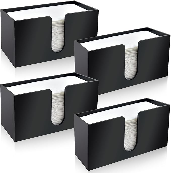 4Pack Black Acrylic Countertop Paper Towel Dispenser, Napkin Dispenser by Unknown