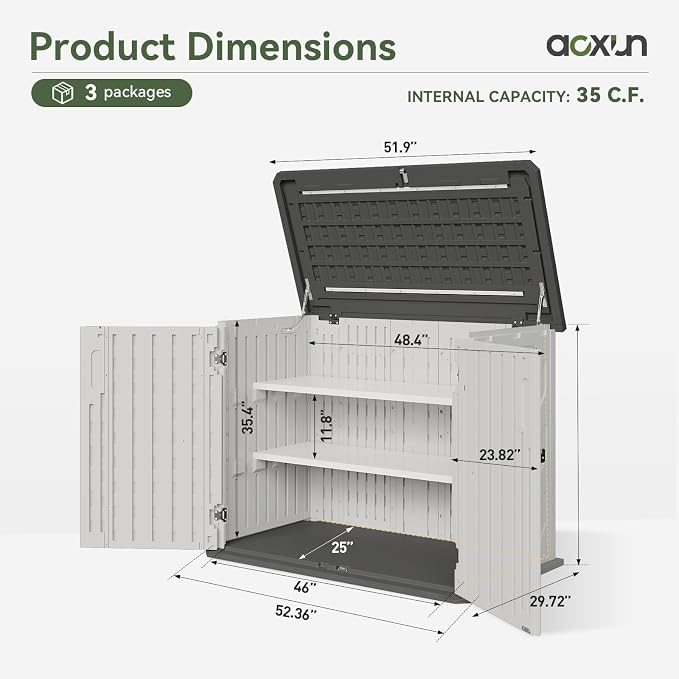 Aoxun White Outdoor Storage Cabinet - Image 5
