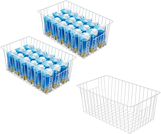 Wire Storage Baskets, Upright Freezer Organizer Bins by Unknown