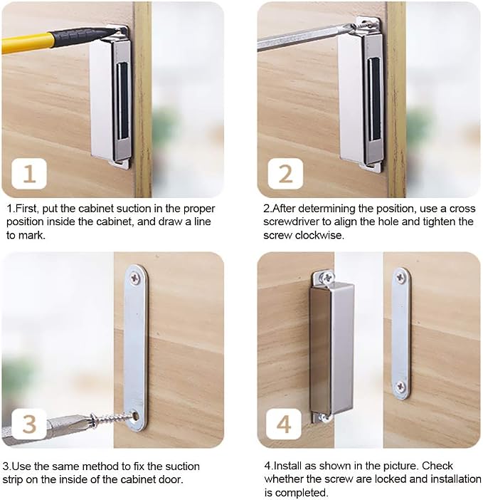 Mousike Cabinet Magnets 30lb Stainless Steel Magnetic Door Catch - Image 8