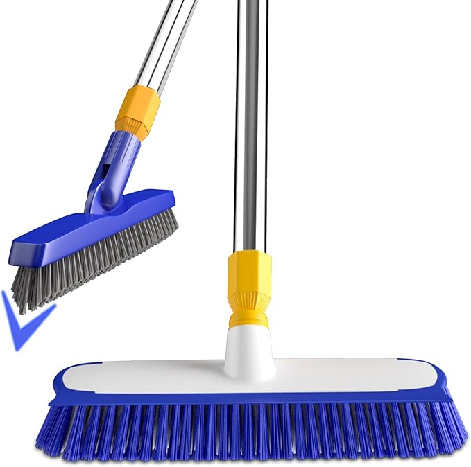 ITTAHO 12" Wide Floor Scrub and Grout Brush Set by ITTAHO