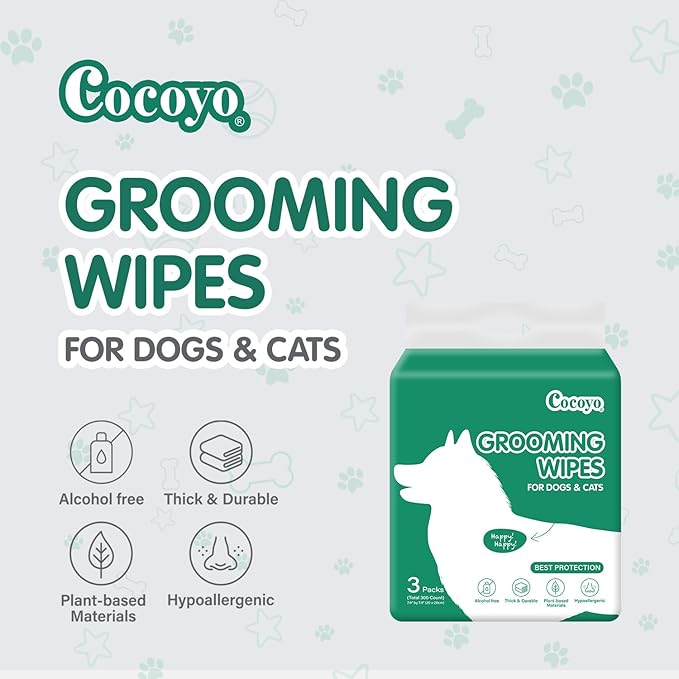 COCOYO Disposable Wet Wipes for Dogs & Cats I 300 Wipes for Cleaning and - Image 4