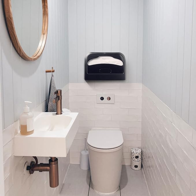 EZbrnd Wall Mount Half-Fold Toilet Seat Cover Dispenser - Image 6