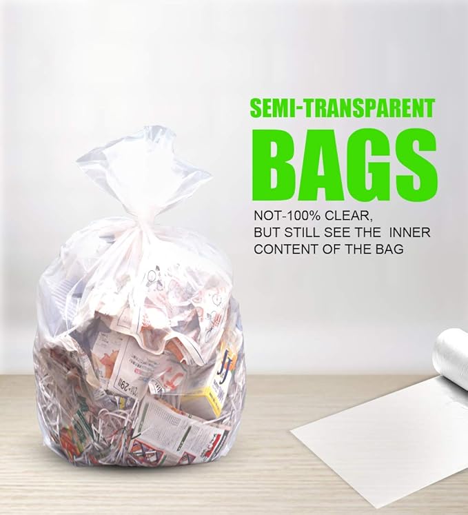 Small Clear Trash Bags – FORID 2.6 Gallon Garbage Bags Wastebasket Bin Liners - Image 2