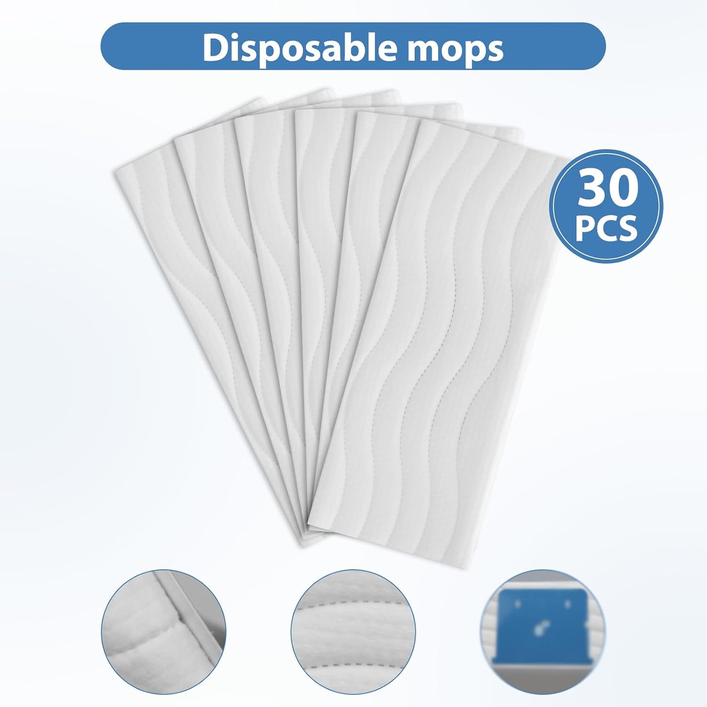 30 Pack M6 Disposable Microfiber Deep Clean Wet Pads for Jet m6 Series M6 (6110) (6012) (6112) Ultimate Robot Wet Cleaning Pad