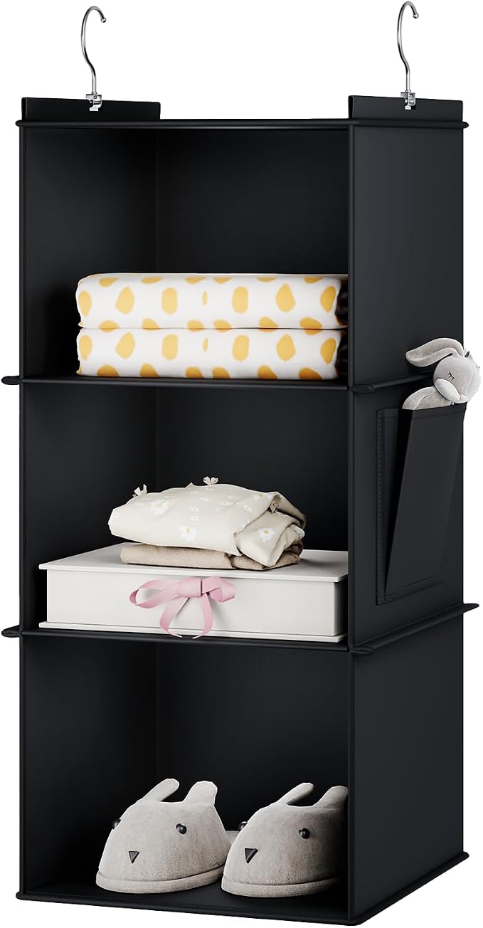 YOUDENOVA Hanging Closet Organizer, 3-Shelf Closet Hanging Storage Shelves by YOUDENOVA