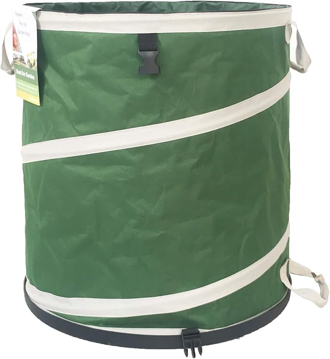 32-Gallon Collapsible Trash Can Hard-Shell Bottom Yard Garden Bag by TespherCreationsforYardWorkLawnsCarePatioGardeningOutdoorCampingandRVTrips