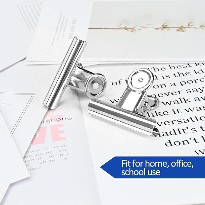 20 Pack Large Metal Hinge Clips 2 Inches Bull Hinge Paper Clips - Image 7