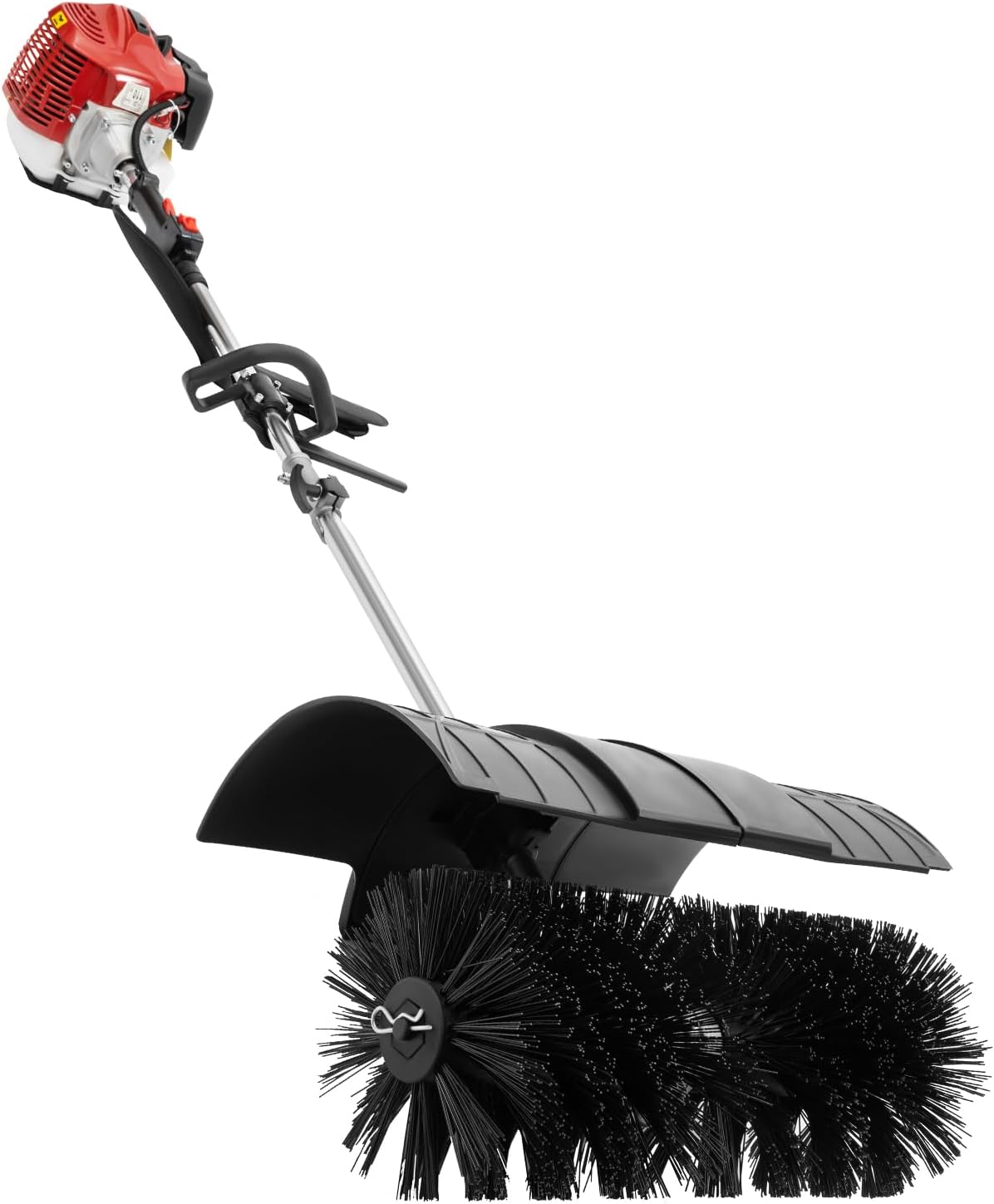Gas Power Broom Sweeper, 52cc 2.3HP 2 Stroke Handheld Power Broom Artificial Grass Brush Gasoline Lawn Sweeper for Cleaning Driveway Turf Lawns Artificial Grass
