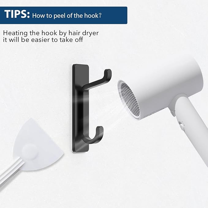Wall Hooks for Coat and Towel: 13LB Adhesive Door Hanger Stick on - Image 8