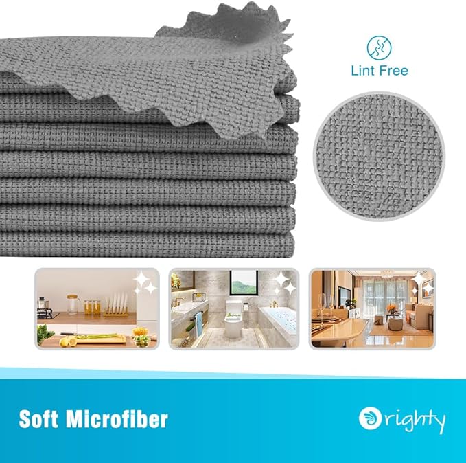 Orighty Grey Microfiber Cleaning Cloth, 100 Pack Highly Absorbent Cleaning - Image 2