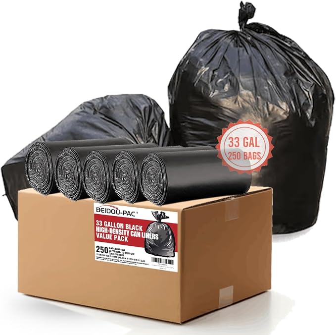 33 Gallon Trash Bags, Construction, Industrial, Janitorial by BEIDOU-PAC
