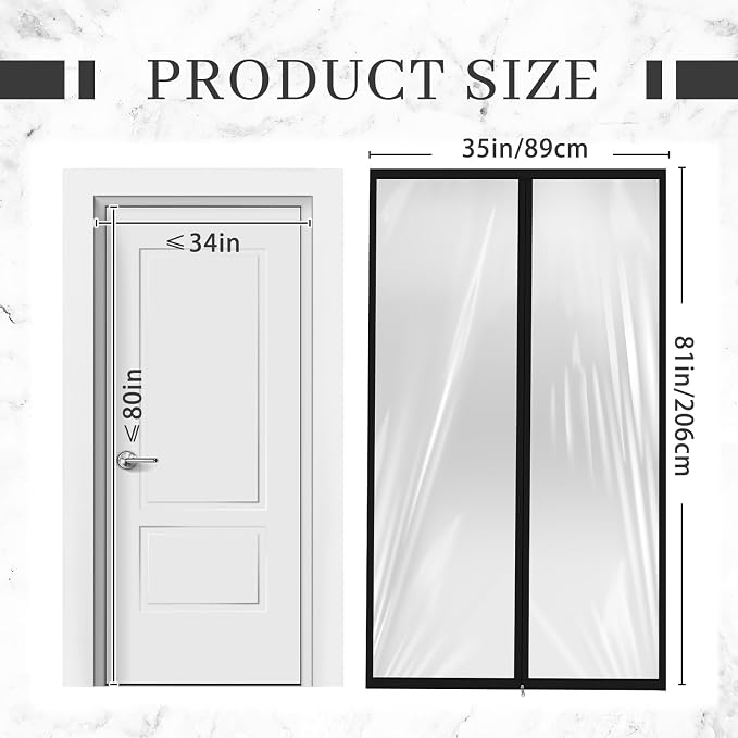Amylove Zipper 34 x 80 Inch Dust Barrier Door Kit Construction Door Barrier 2.8 - Image 2
