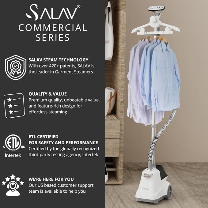 SALAV® Heavy Duty Smart Auto Shut-off Commercial Full-Size Garment Steamer - Image 2