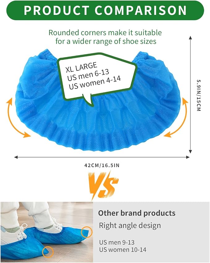 100Pcs Non-Woven Shoe Covers Disposable Non Slip - Image 5