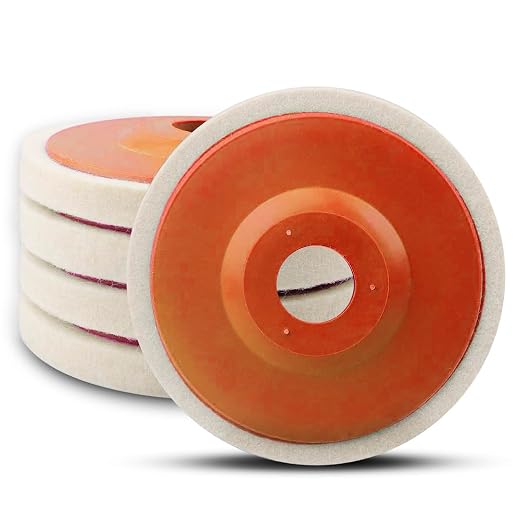 5 Pcs 4.5 Inch Wool Felt Polishing Wheel Disc, Wool Polishing Wheel Disc by Tworider