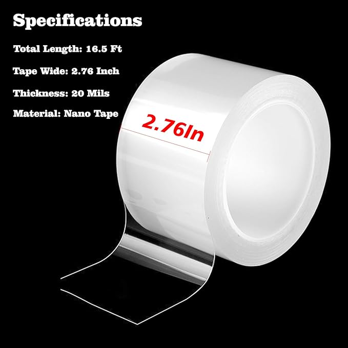 Transparent Window Weather Sealing Tape 2.76 Inch x 16.5 FT Weather Stripping - Image 2