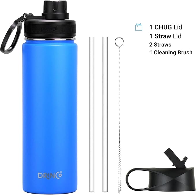 DRINCO Stainless Steel Water Bottle Spout Lid Vacuum Insulated Double Wall - Image 2