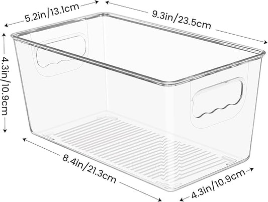 YIHONG Clear Plastic Storage Bins, 4 Pack Small Pantry Organizer Bins - Image 2