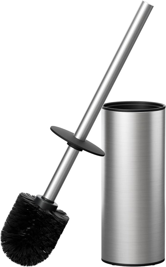 FORIOUS Toilet Brush and Holder Set Brushed Nickel, 304 Stainless Steel Long by FORIOUS