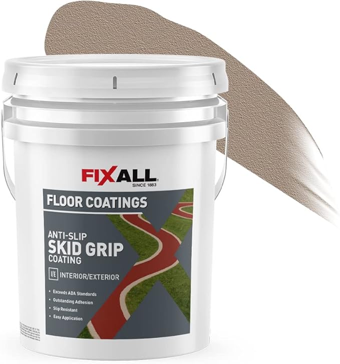 FIXALL Skid Grip Anti-Slip Coating, 5 Gallons, Exceeds ADA Standards, by FIXALL