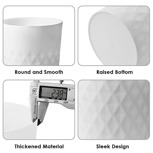 YGJT Small Trash Can, 3 Pack 1.8 Gallons Bathroom Trash Can, Slim Waste Basket - Image 4