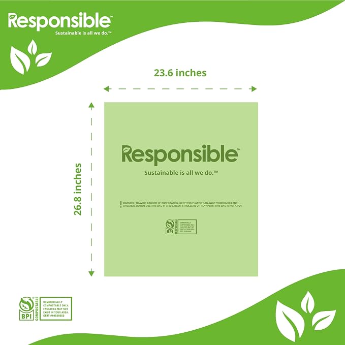 Responsible Products Kitchen Bin Liners, Certified Compostable, Heavy Duty - Image 2