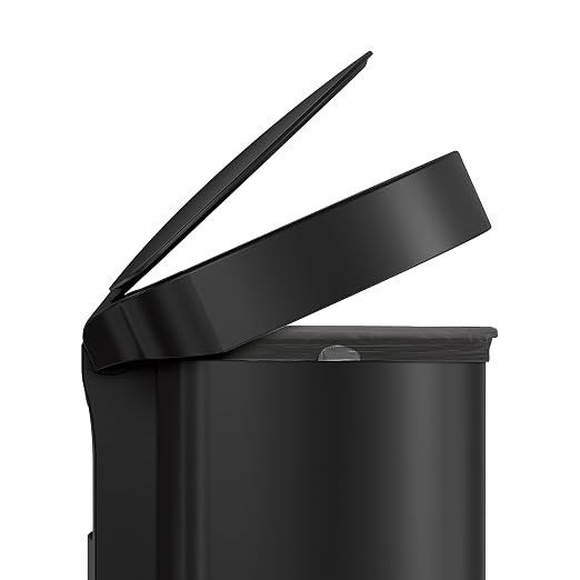 simplehuman 45L semi-Round Sensor can, Matte Black Steel - Image 4