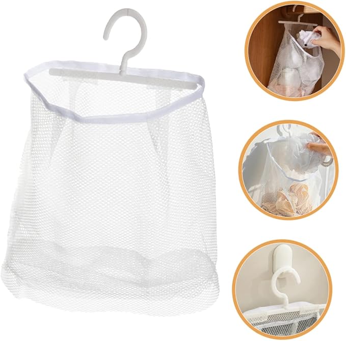 Cabilock 2pcs Multi-functional Hanging Mesh Bag Breathable Laundry Storage Bag - Image 9