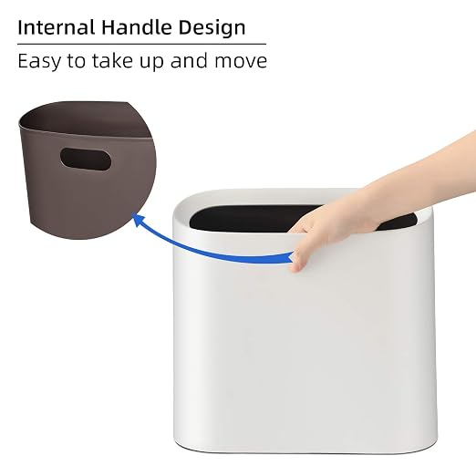 SUBEKYU 2.3 Gal Trash Can for Bathroom, Small Office Garbage Can for Kitchen - Image 7