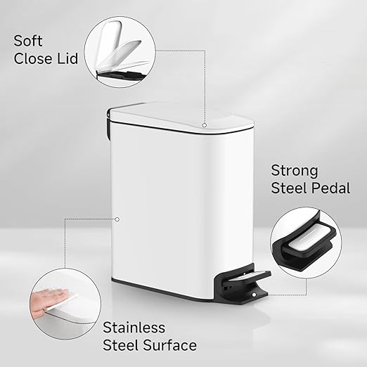 TIPGO Slim Bathroom Trash Can - Image 4