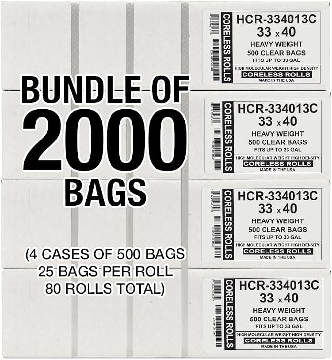Aluf Plastics High Density Trash Bags, 33 Gallon, 13 Micron, - Image 2