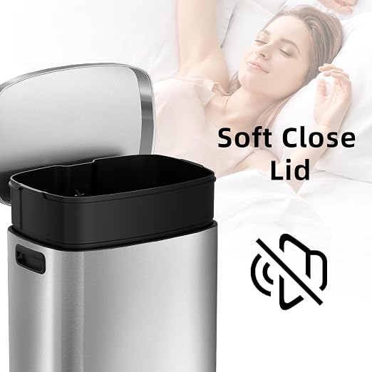 KUK 13 Gallon/50L Stainless Steel Kitchen Trash Can - Image 4