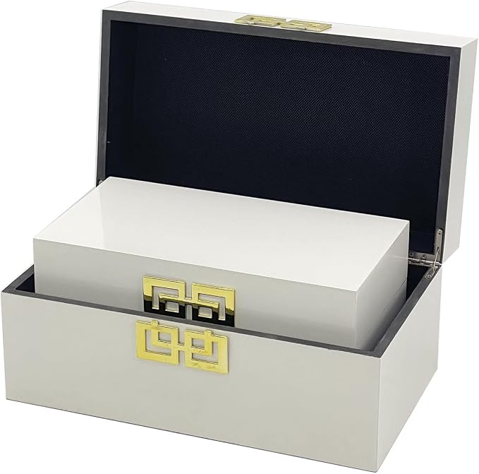 Galt International Large & Small Decorative Storage Box w/Hinged Lid - Image 4