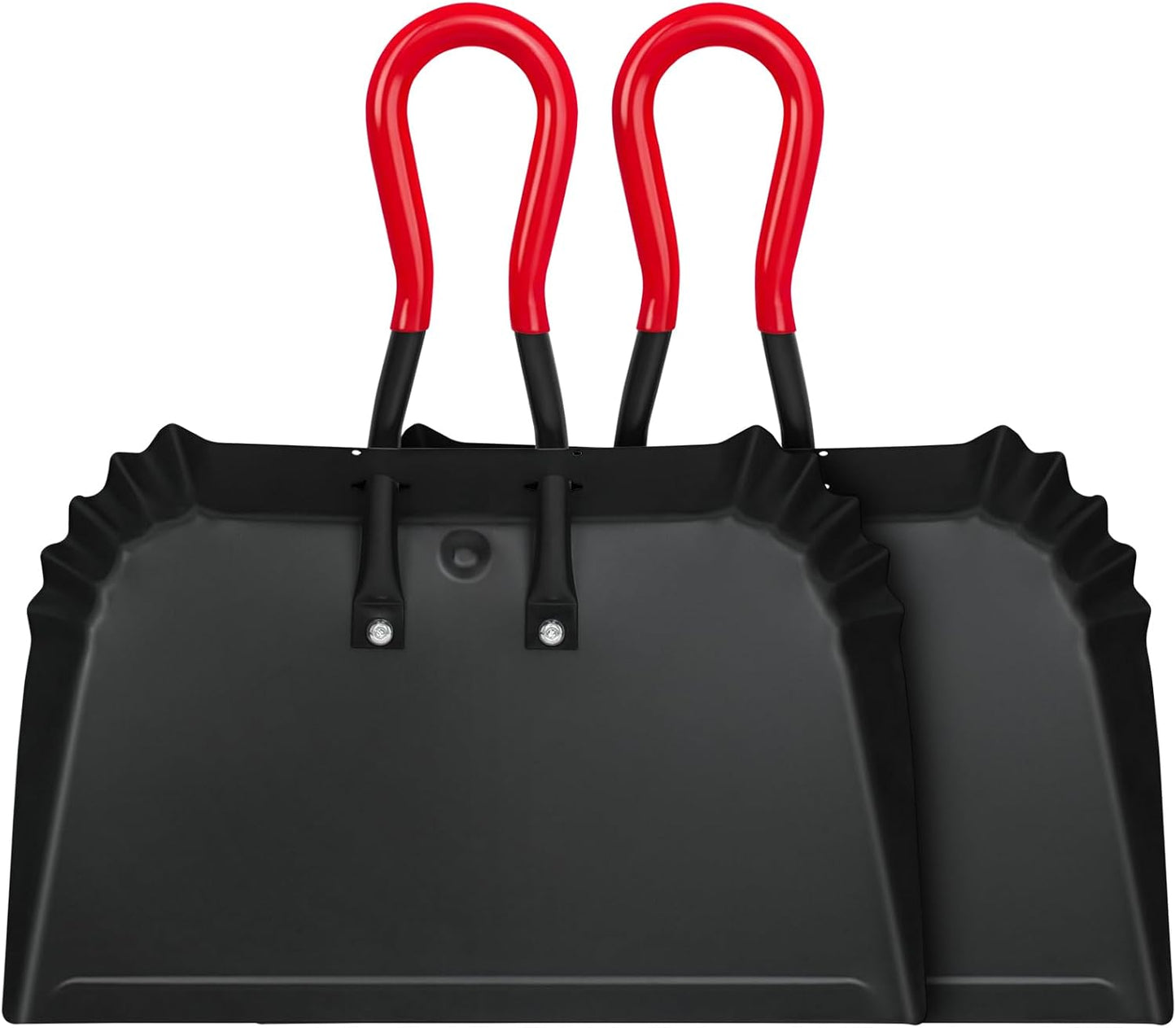 2PK 17” Heavy Duty Dustpan Metal Outdoor Dust Pans with Rubberized Non Slip Handle Extra Large Shovel Scooper for Commercial&Industrial Uses