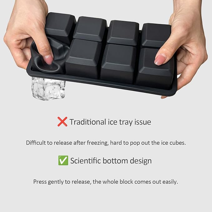 2 Pack Silicone 2 Inch Large Ice Cube Molds - Image 4