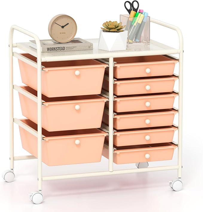 GOFLAME 9-Drawer Rolling Storage Cart, Mobile Utility Cart by GOFLAME