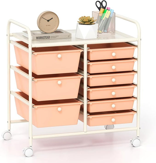 GOFLAME 9-Drawer Rolling Storage Cart, Mobile Utility Cart by GOFLAME