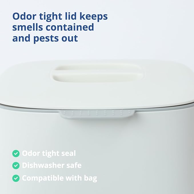 Blue Ginkgo Kitchen Compost Bin – Filter-Free, Odor-Tight Countertop Food Waste - Image 4
