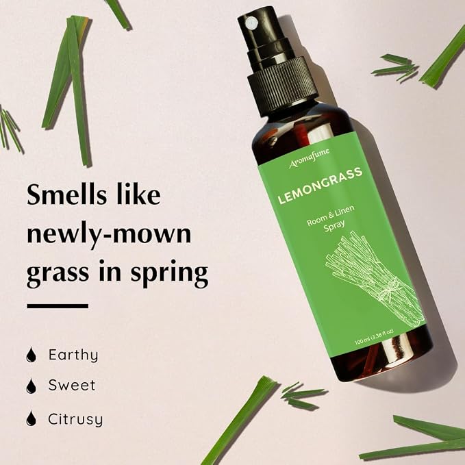 Lemongrass Room Linen & Pillow Spray by Aromafume | 100ml/3.38 fl oz | - Image 3