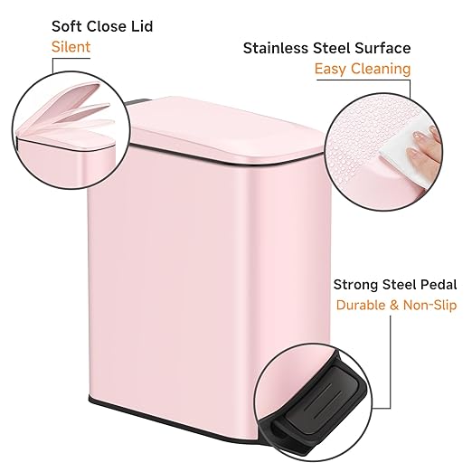 TIPGO Slim Bathroom Trash Can - Image 3