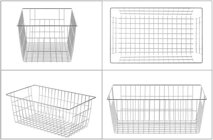 SANNO Freezer Baskets Wire Storage Baskets Closet Organization Baskets Bin - Image 6