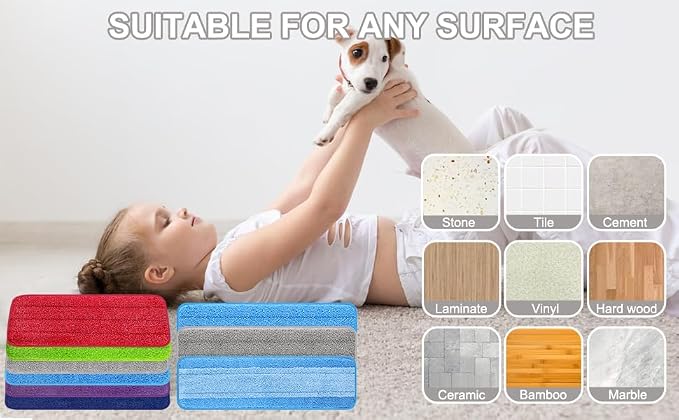 16.5 inch Reusable Mop Pads Microfiber Spray Mop Replacement Heads - Image 7