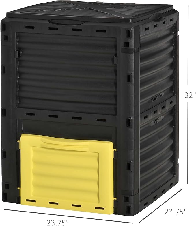 Outsunny Garden Compost Bin 80 Gallon Outdoor Large Capacity Composter Fast