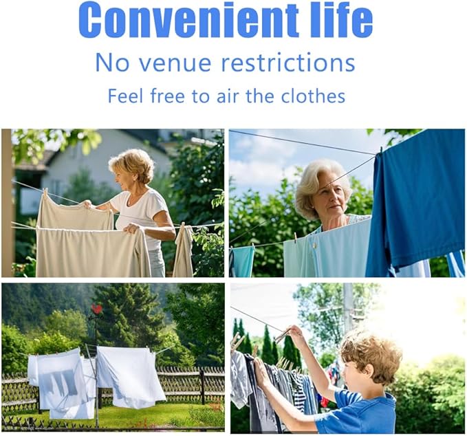 Retractable Clothesline Used to Outdoor，49 feet PVC Line Retracting，Including - Image 5