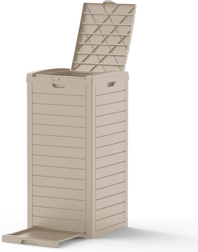 31 Gallon Outdoor Trash Can, Waterproof Resin Trash Can by GGYI