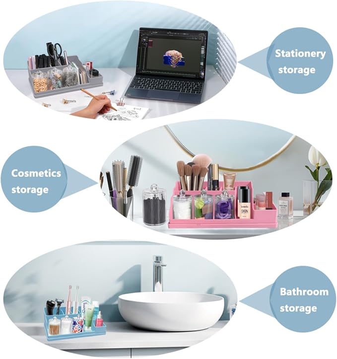 Silicone Multifunctional Bathroom Organizer Countertop, 7Compartment Silicone - Image 6